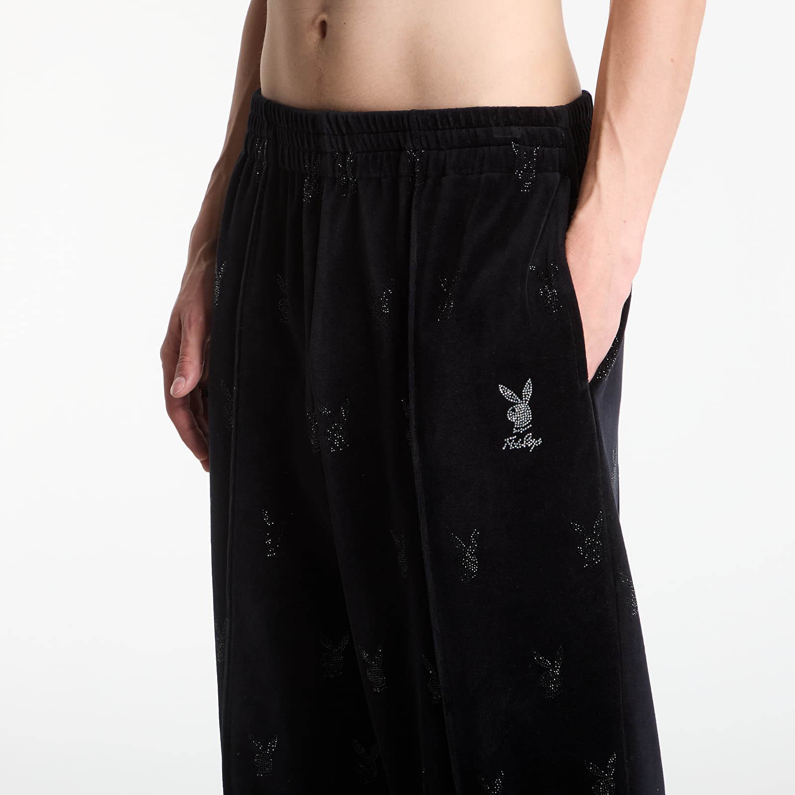 Ανδρικές φόρμες Playboy x FTSHP Velvet Sweatpants Black