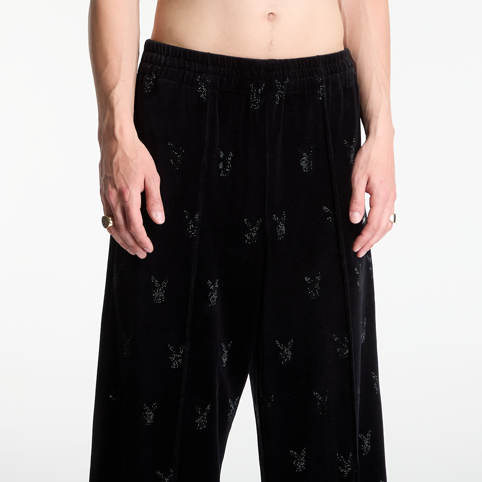 Ανδρικές φόρμες Playboy x FTSHP Velvet Sweatpants Black