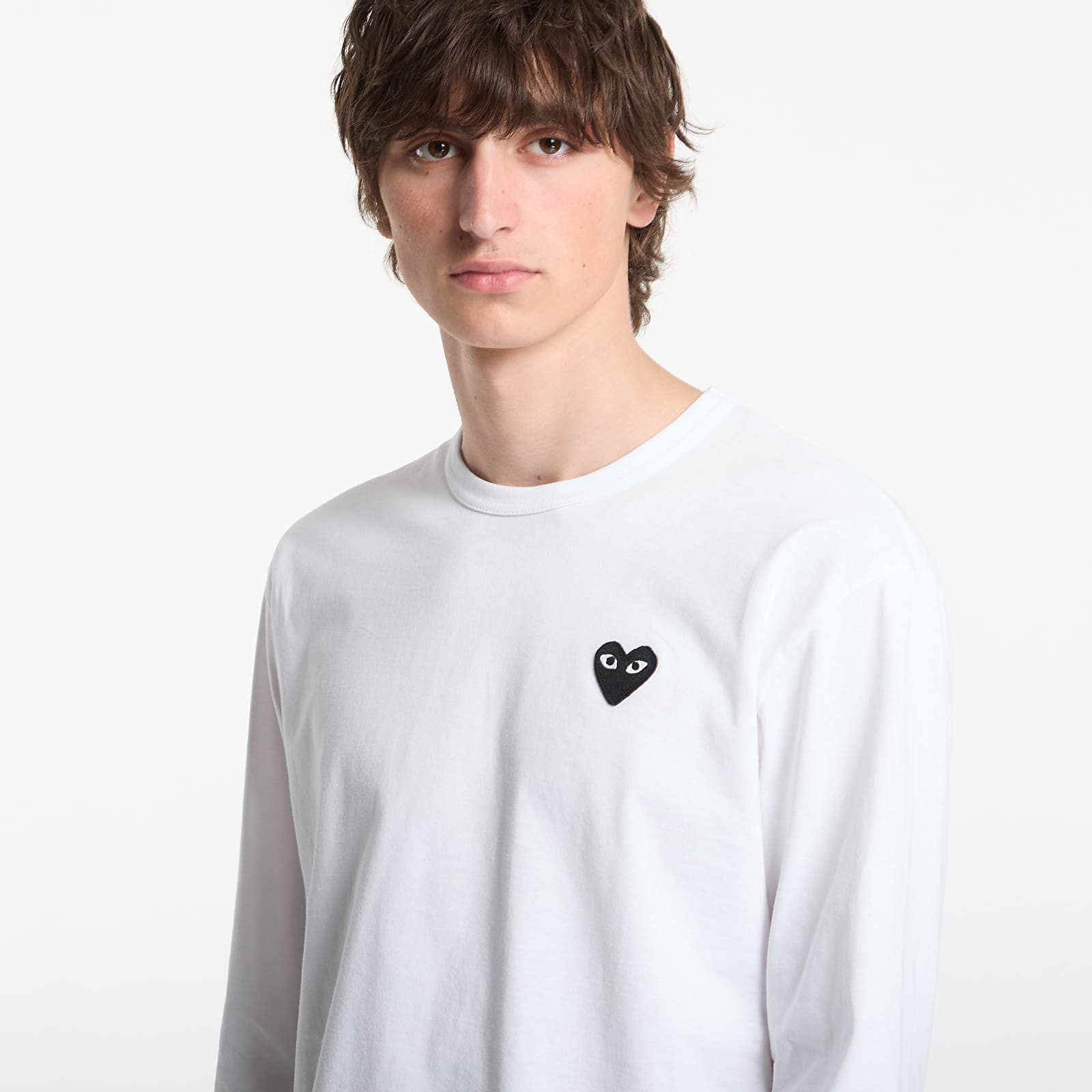 Футболки Comme des Garçons PLAY T-Shirt Black Emblem Knit UNISEX White