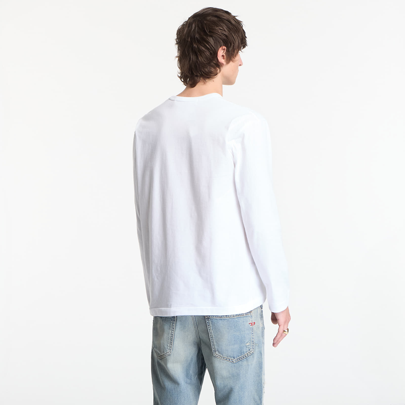 Футболки Comme des Garçons PLAY T-Shirt Black Emblem Knit UNISEX White