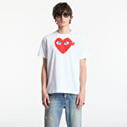 Comme des Garçons PLAY T-Shirt Red Emblem Knit UNISEX White