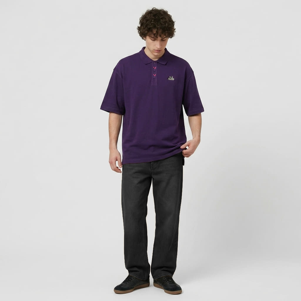 Magliette da uomo Playboy x FTSHP Short Sleeve Polo Purple