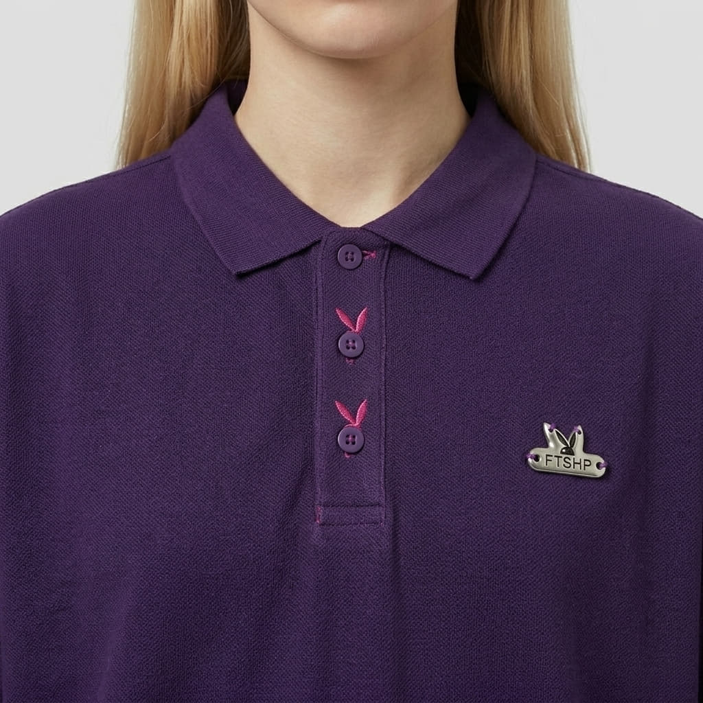 Magliette da uomo Playboy x FTSHP Short Sleeve Polo Purple