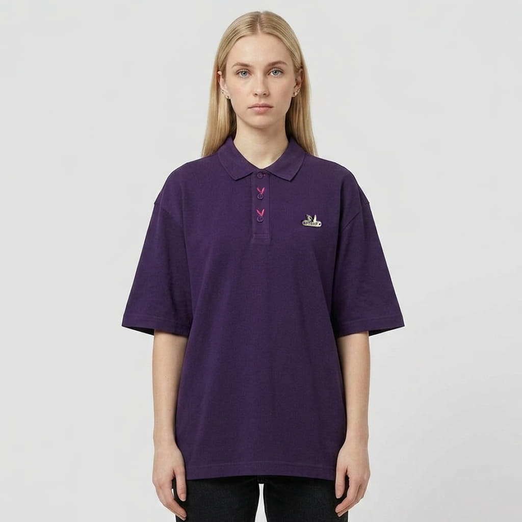 Magliette da uomo Playboy x FTSHP Short Sleeve Polo Purple