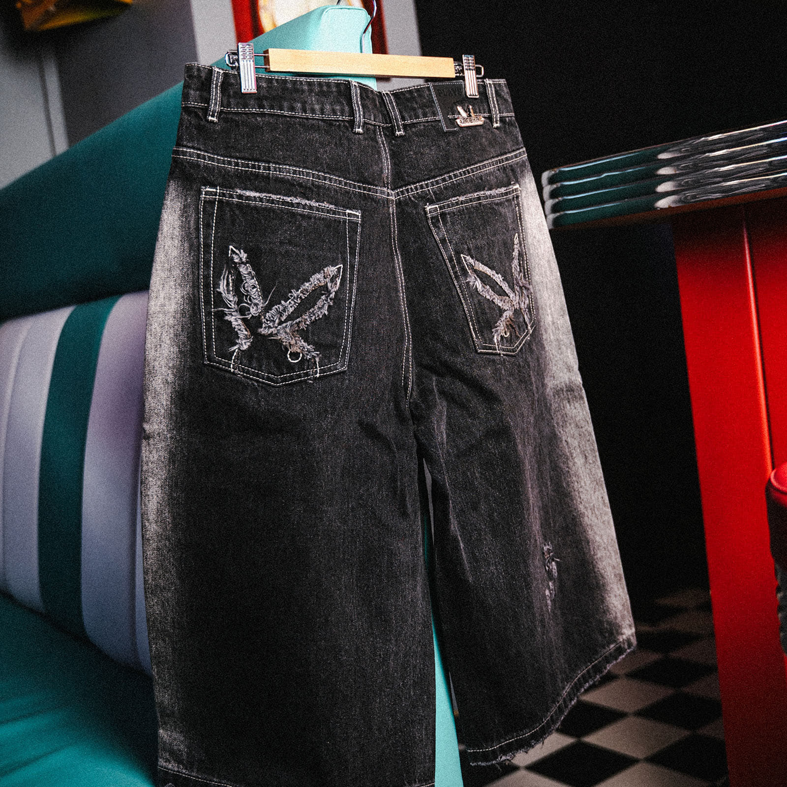 Shorts Playboy x FTSHP Denim Jorts UNISEX Black