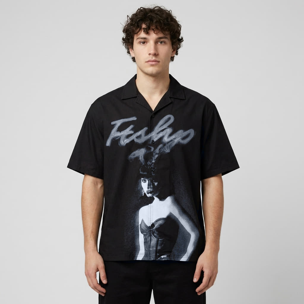 Vīriešu krekli Playboy x FTSHP Camp Shirt Black