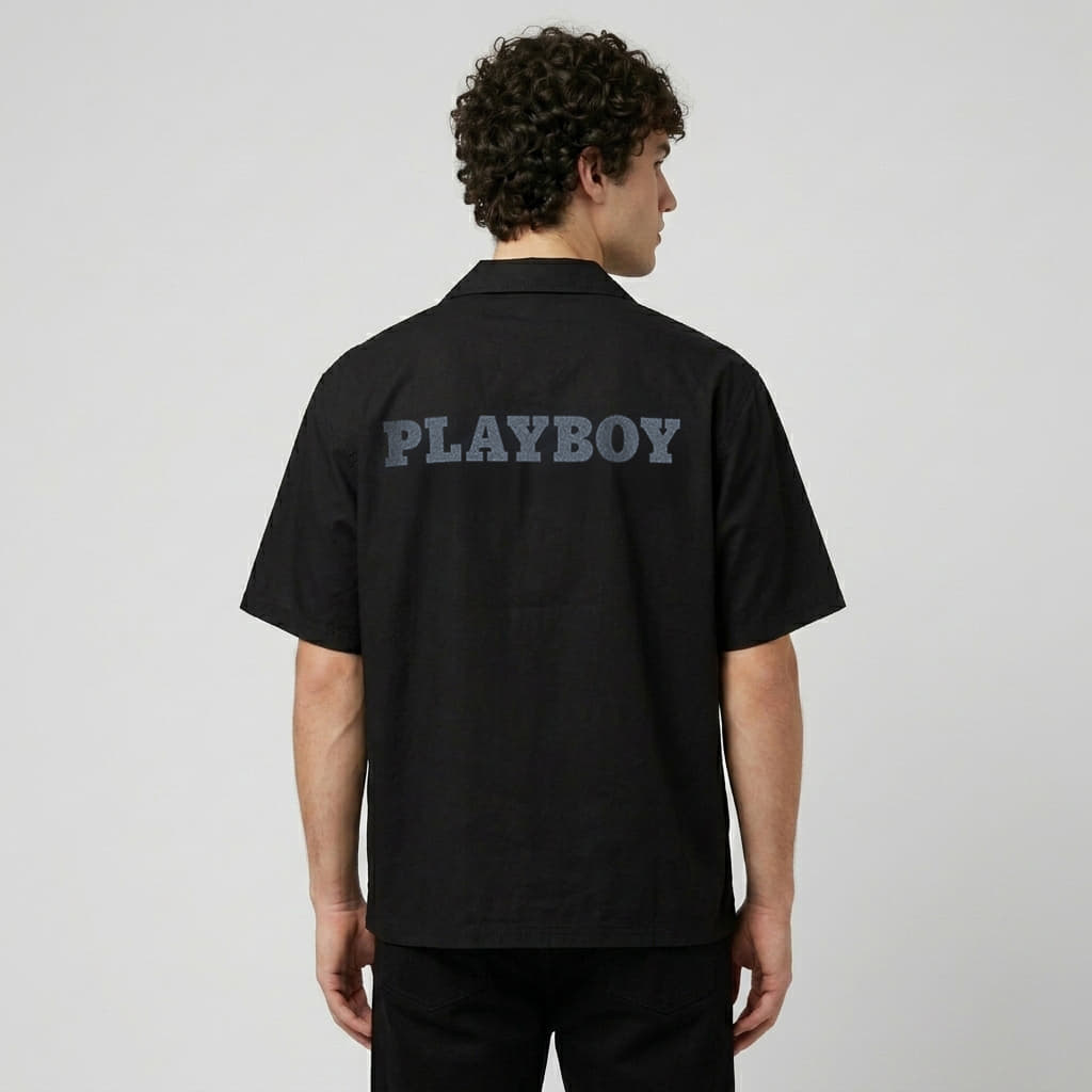 Vīriešu krekli Playboy x FTSHP Camp Shirt Black