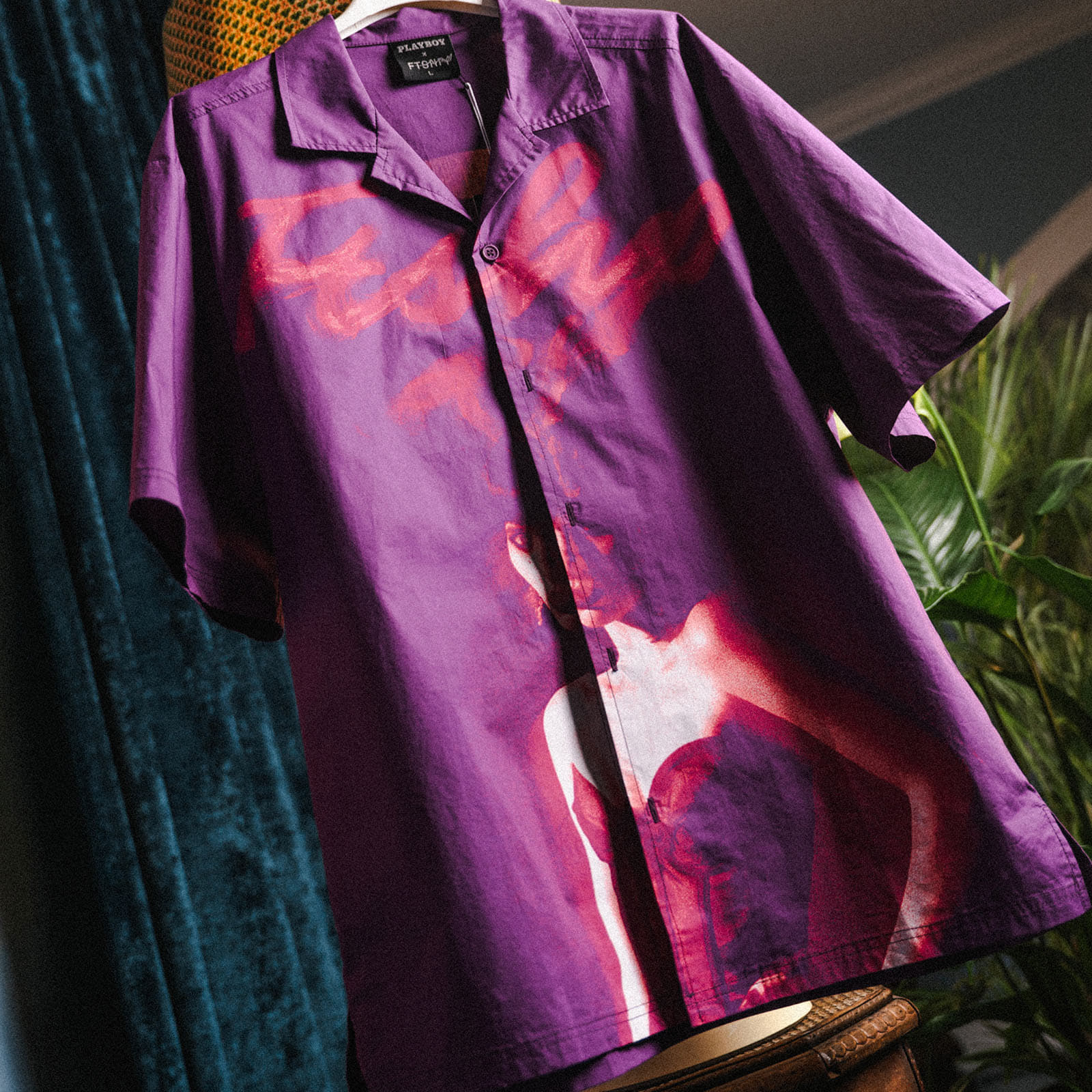 Vīriešu krekli Playboy x FTSHP Camp Shirt Purple
