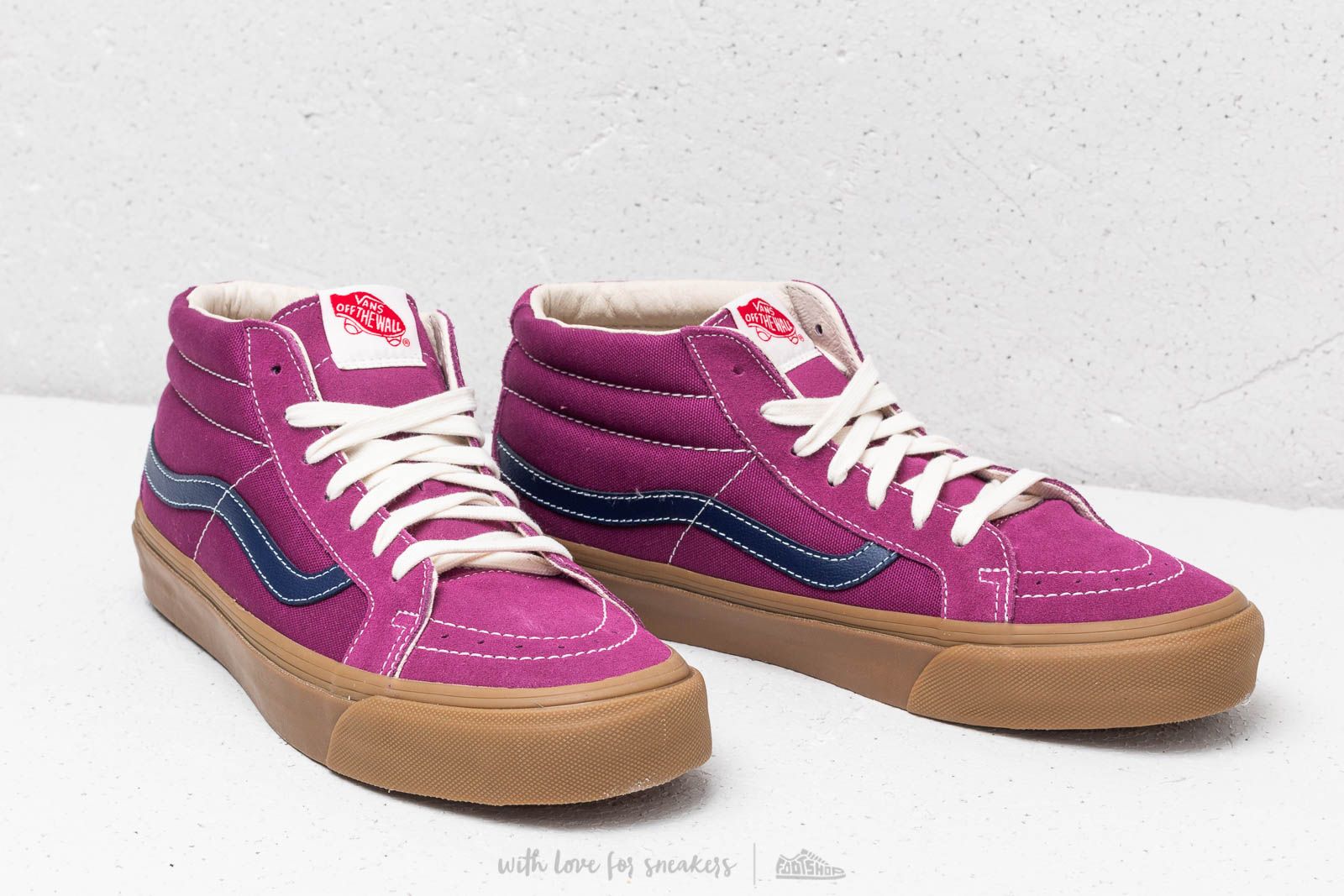 Men s shoes Vans OG Sk8 Mid LX Suede Canvas Amaranth Eclipse