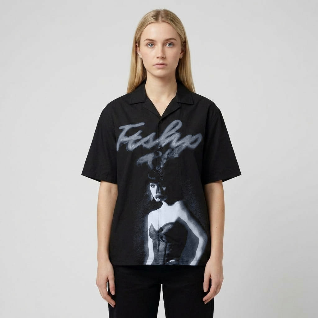 Vīriešu krekli Playboy x FTSHP Camp Shirt Black