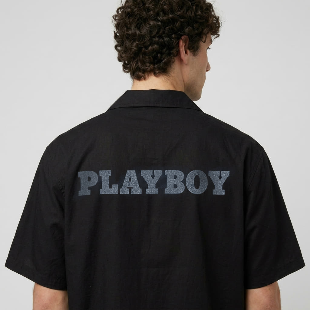 Vīriešu krekli Playboy x FTSHP Camp Shirt Black