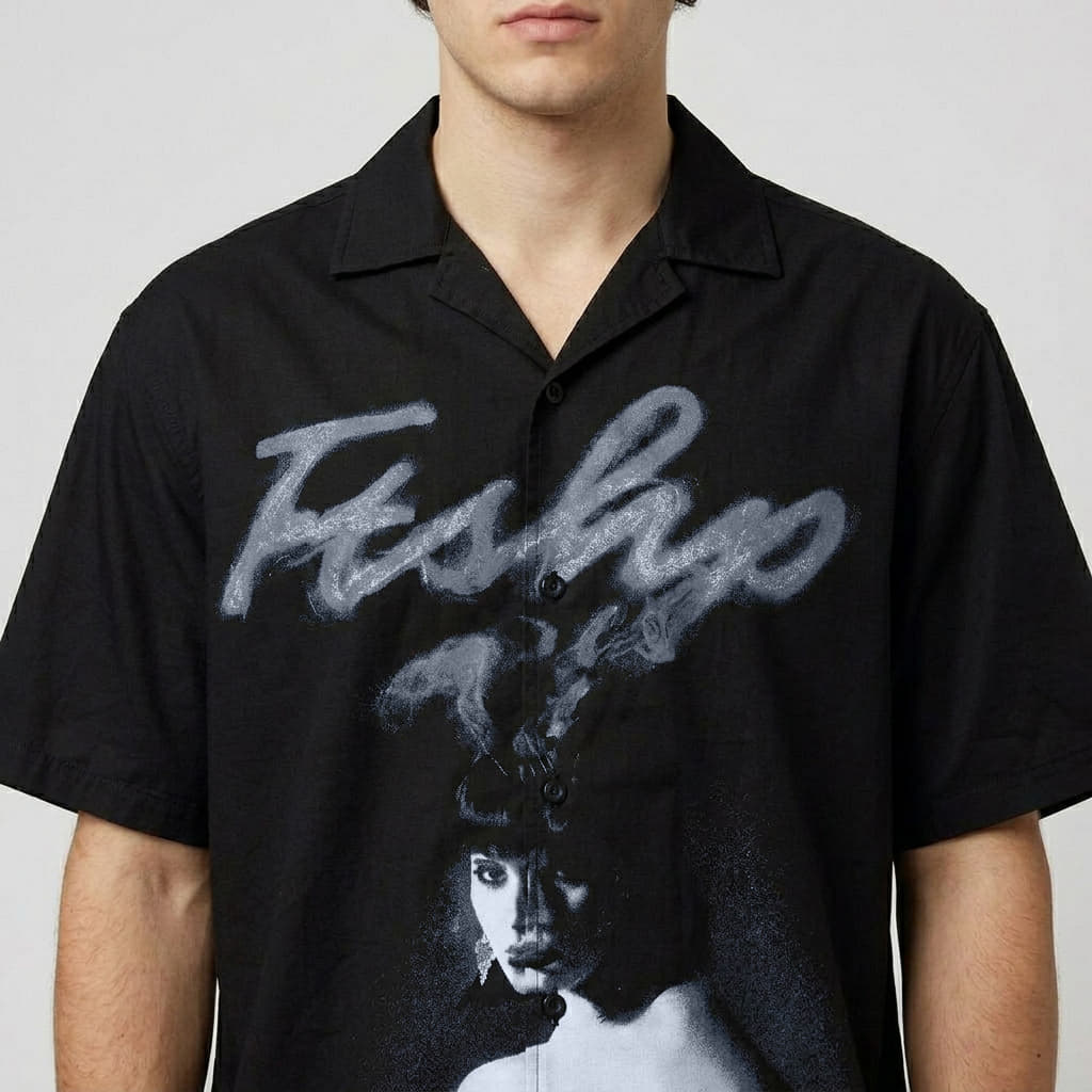 Vīriešu krekli Playboy x FTSHP Camp Shirt Black