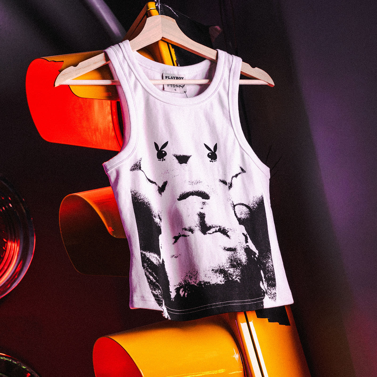 Liemenės Playboy x FTSHP Girls Rib Tank Top Portrait White