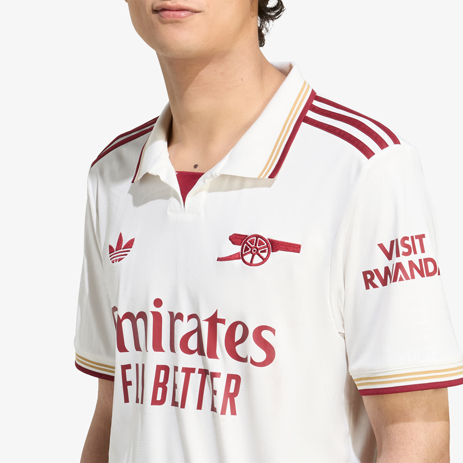 Dotjeran adidas Arsenal FC 25/26 Third Men's Football Jersey Cloud White/ Team Coll Burgundy 2