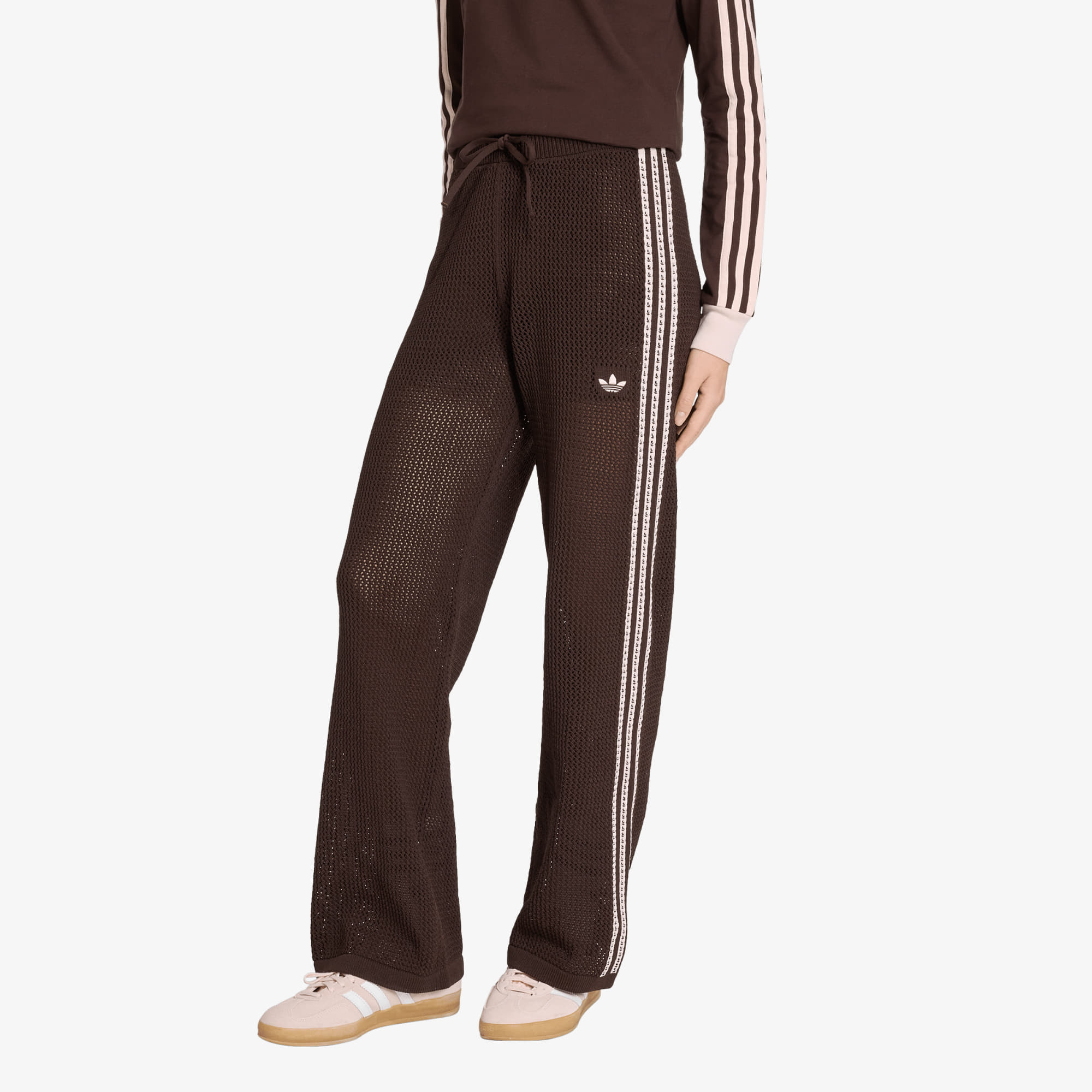 Потници adidas Knitted Crochet Firebird Tracksuit Bottoms Aurora Coffee S