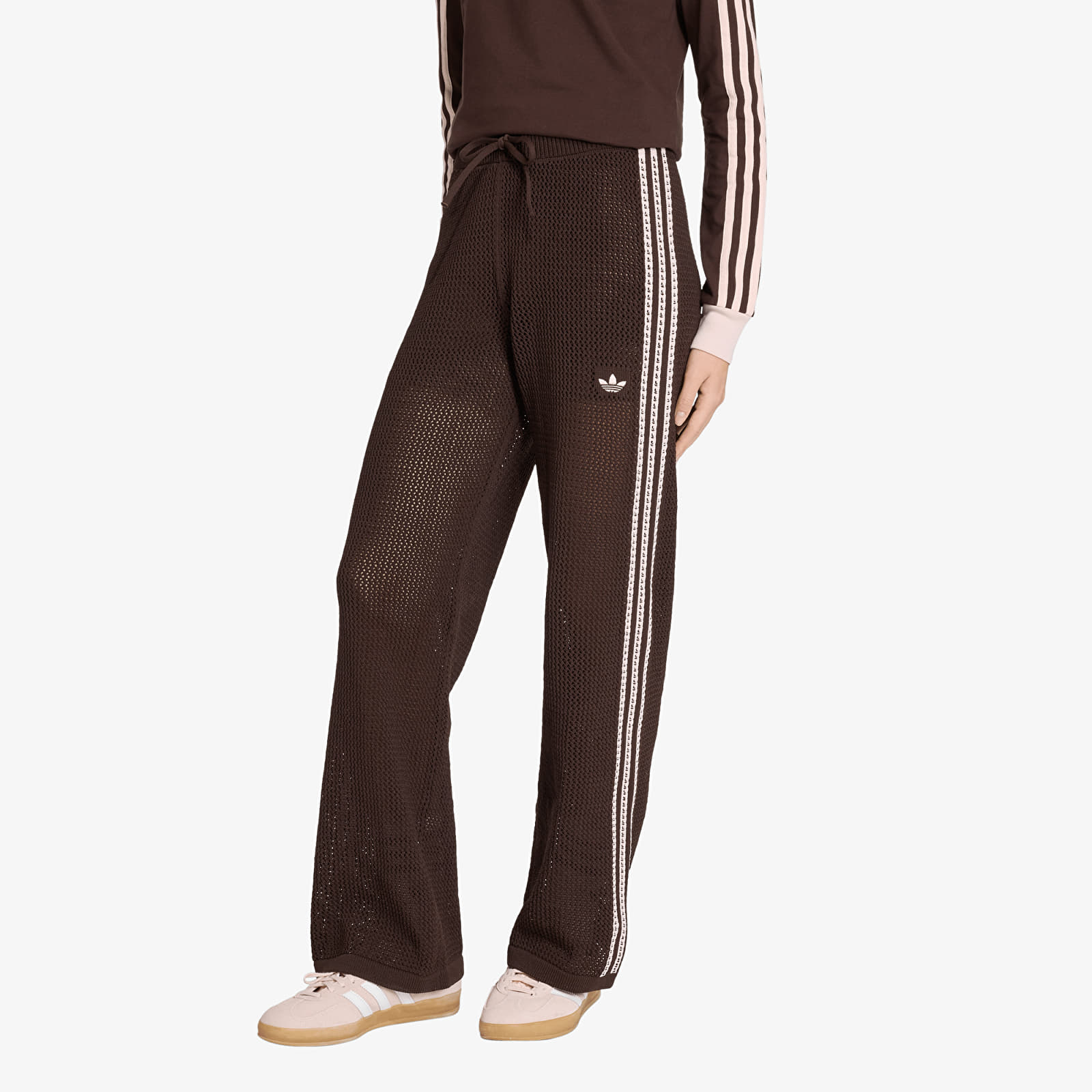 Jogger Pants adidas Knitted Crochet Firebird Tracksuit Bottoms Aurora Coffee