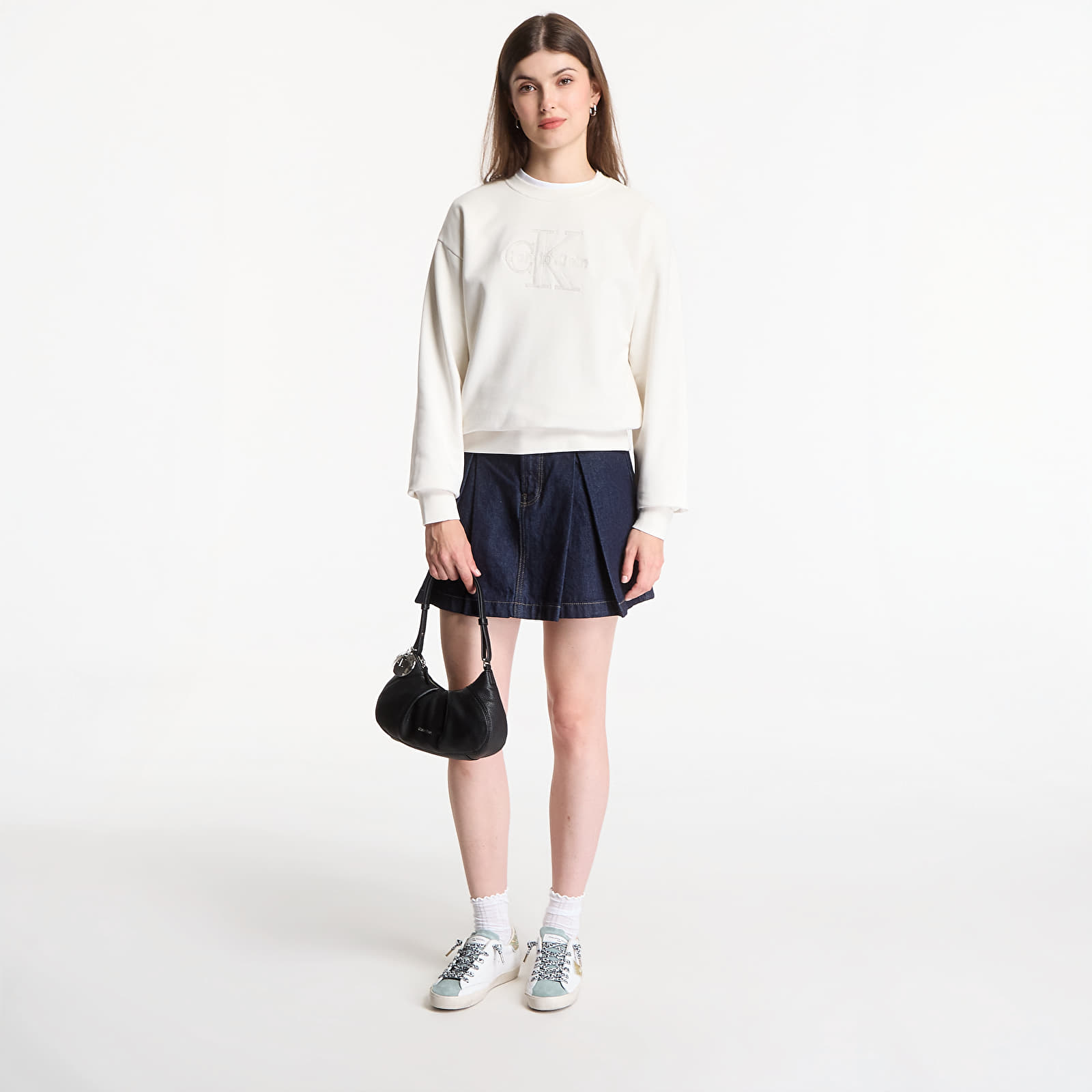 Sweats à capuche femme Calvin Klein Jeans Ls Baby Terry Seasonal Monologo Hoodie Tofu