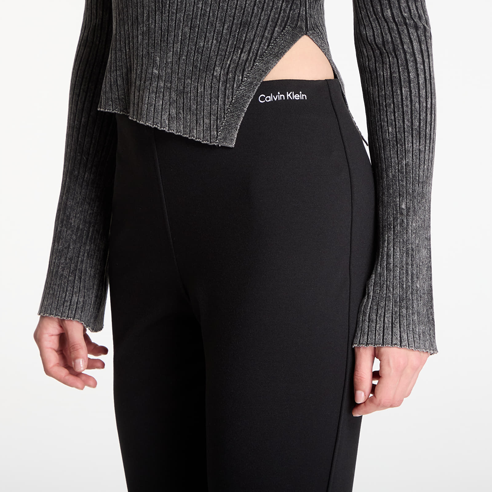 Damesbroeken Calvin Klein Jeans Ponte Tailored Flare Pant Black
