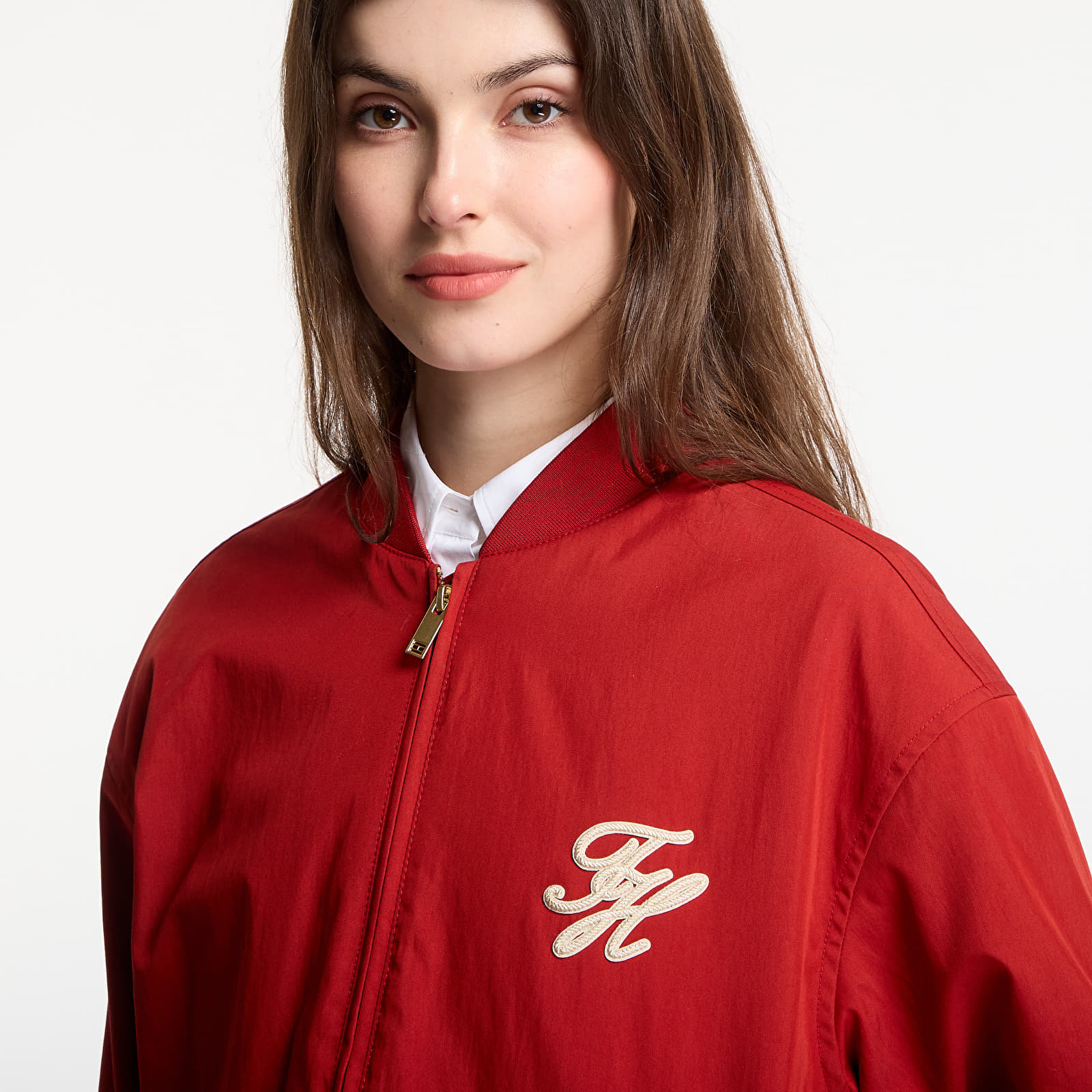 Women's jackets Tommy Hilfiger Cotton Bomber Dark Magma