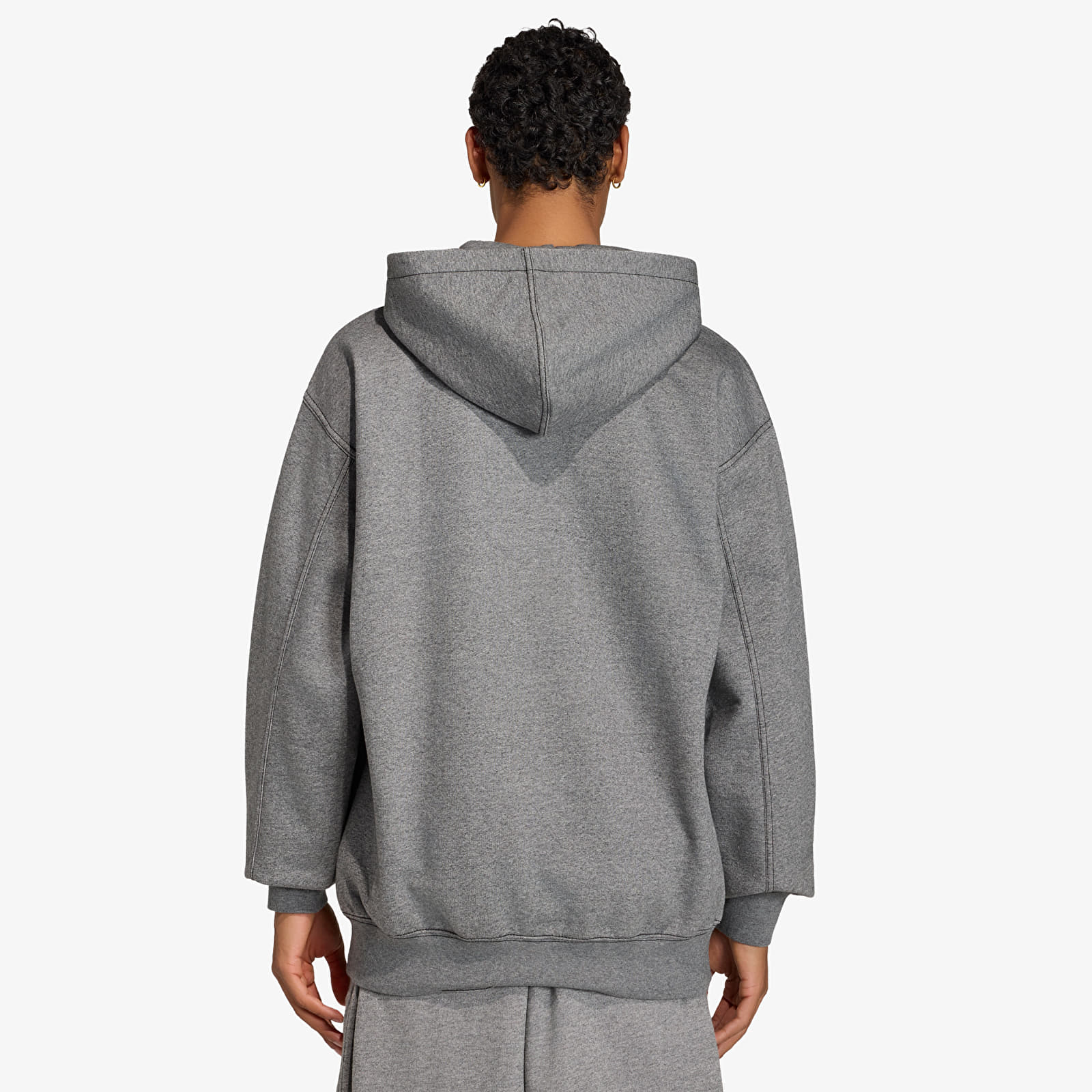 Mikiny adidas Ess Loose Hd Grey Four Mel