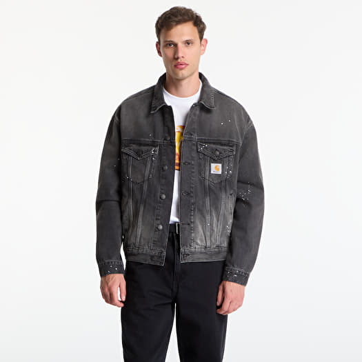 Jaka Carhartt WIP Helston Jacket UNISEX Black Destroy Wash, Splatter