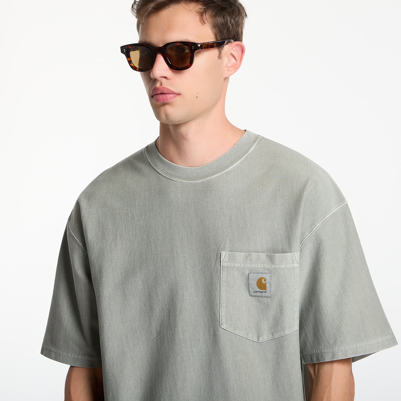 Majice T-shirt Carhartt WIP S/S Loose Pocket T-Shirt UNISEX Shady Green Garment Dyed