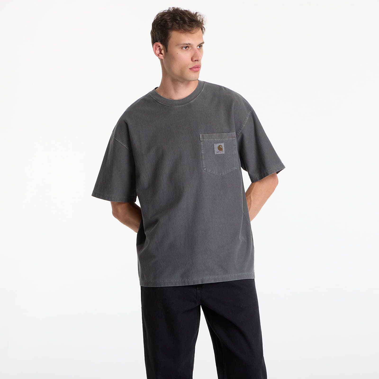 Camisetas de hombre Carhartt WIP S/S Loose Pocket T-Shirt UNISEX Black Garment Dyed