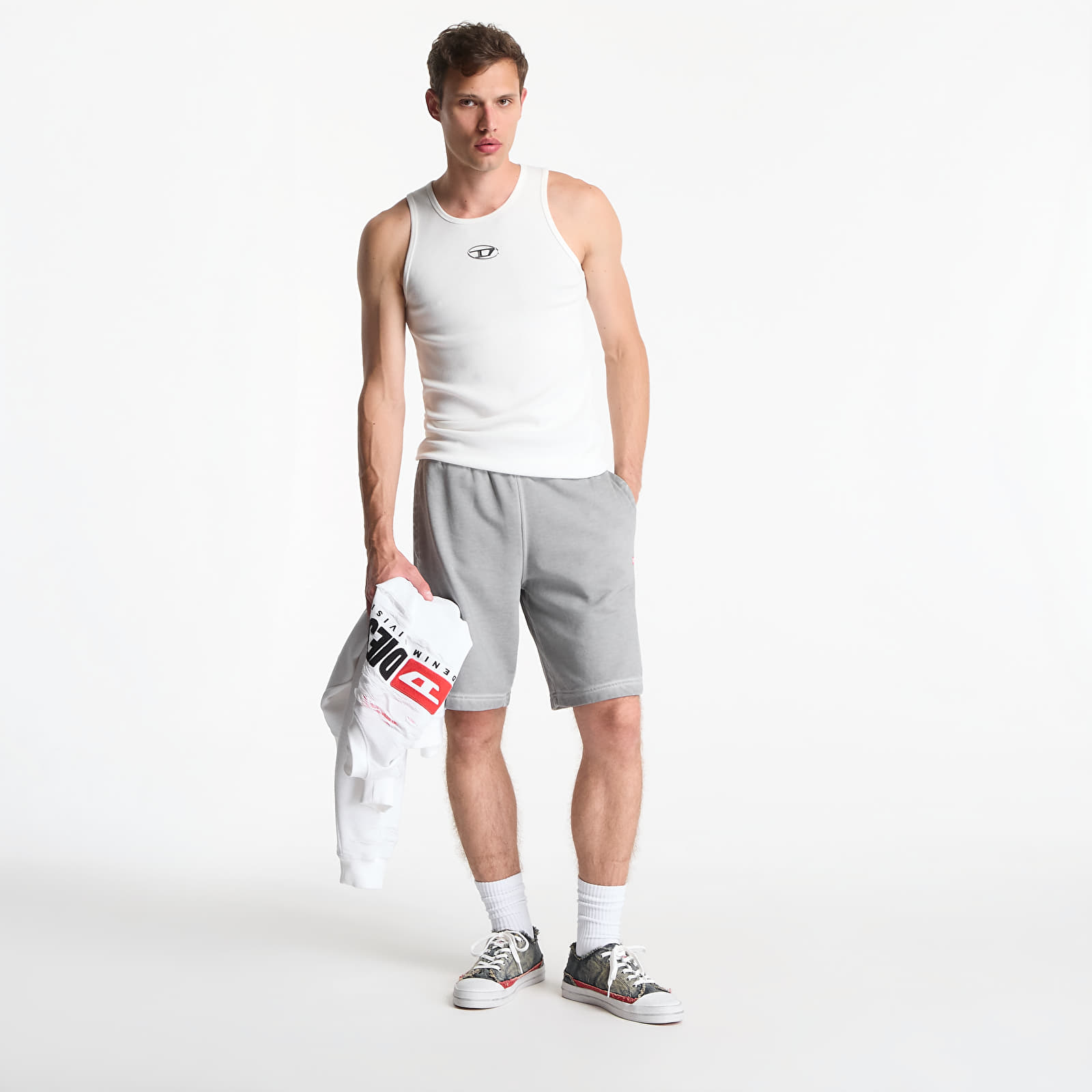 Shorts voor heren Diesel P-Crown-V1 Shorts Steeple Gray
