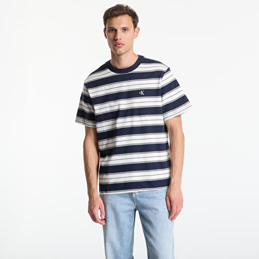 T-shirt Calvin Klein Jeans Ss Easy 20S Jersey Stripe Crewneck Tee Dark Sapphire