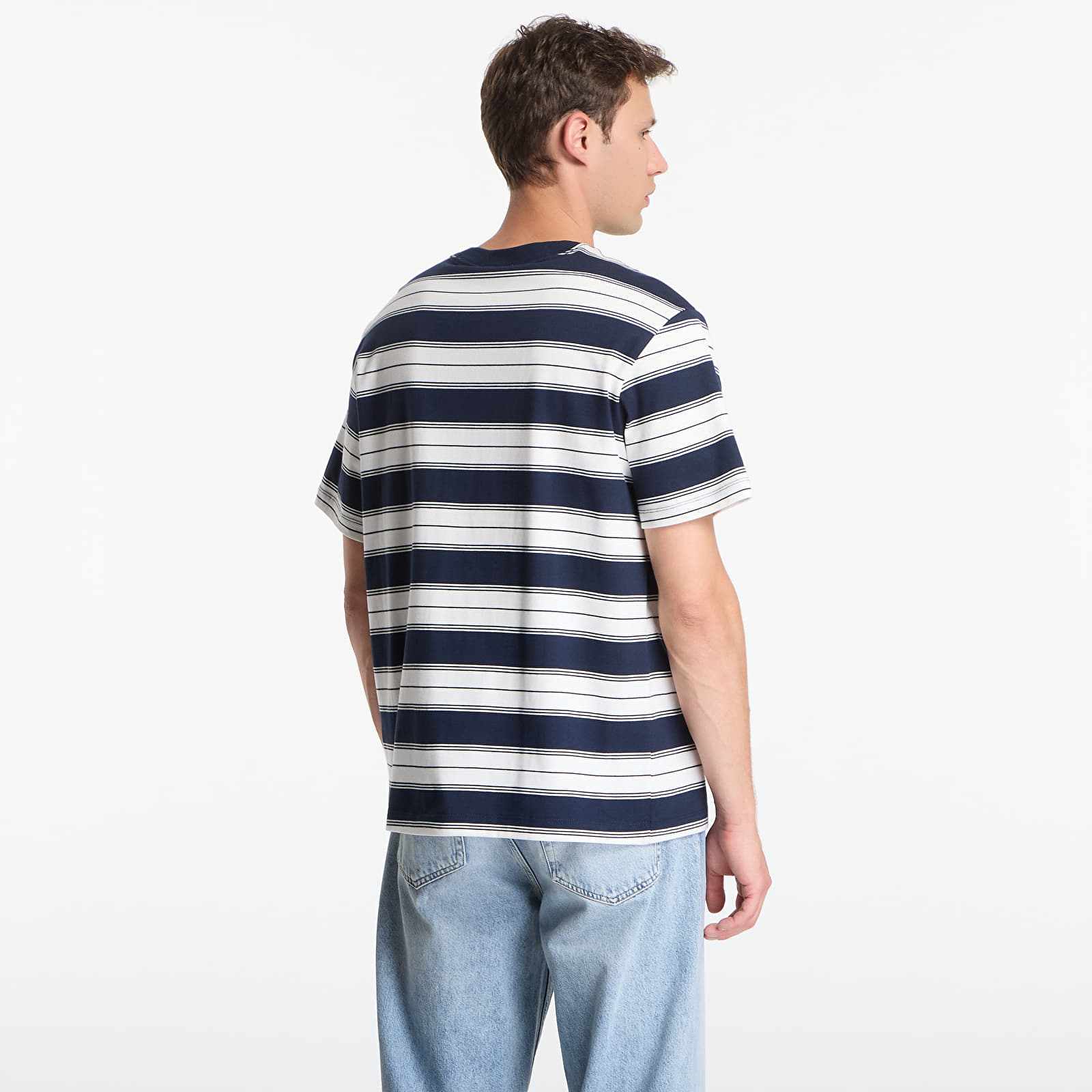 Pánske tričká Calvin Klein Jeans Ss Easy 20S Jersey Stripe Crewneck Tee Dark Sapphire