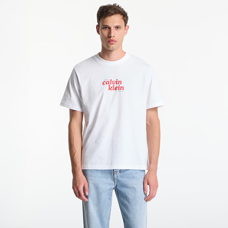 T-shirt Calvin Klein Jeans Ss 20S Calvin Klein Trvl Font Graphic Tee Bright White