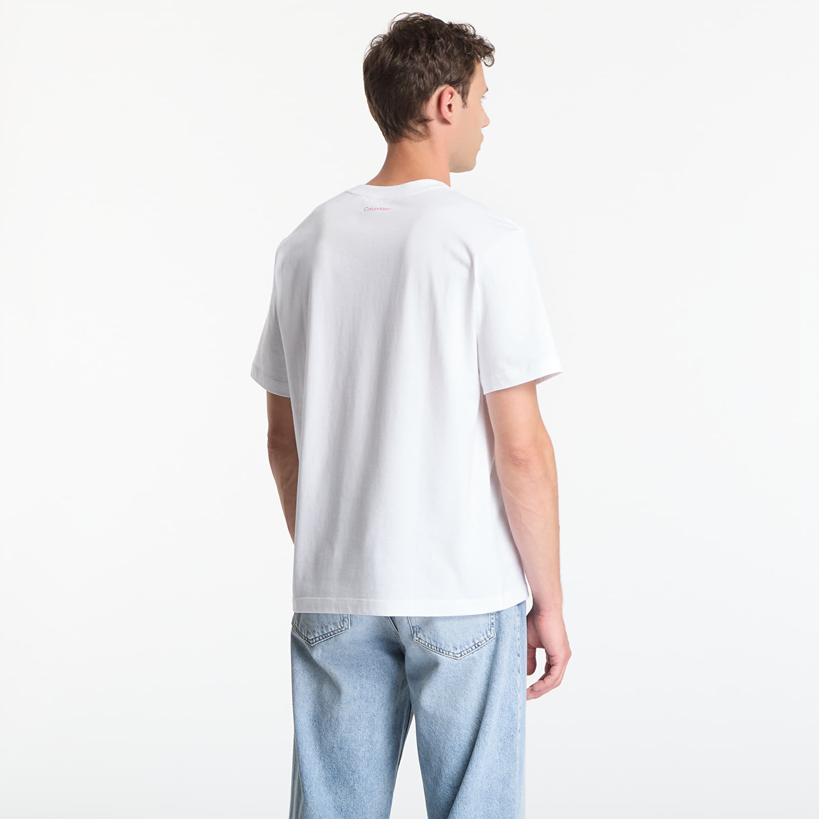 T-shirts homme Calvin Klein Jeans Ss 20S Calvin Klein Trvl Font Graphic Tee Bright White