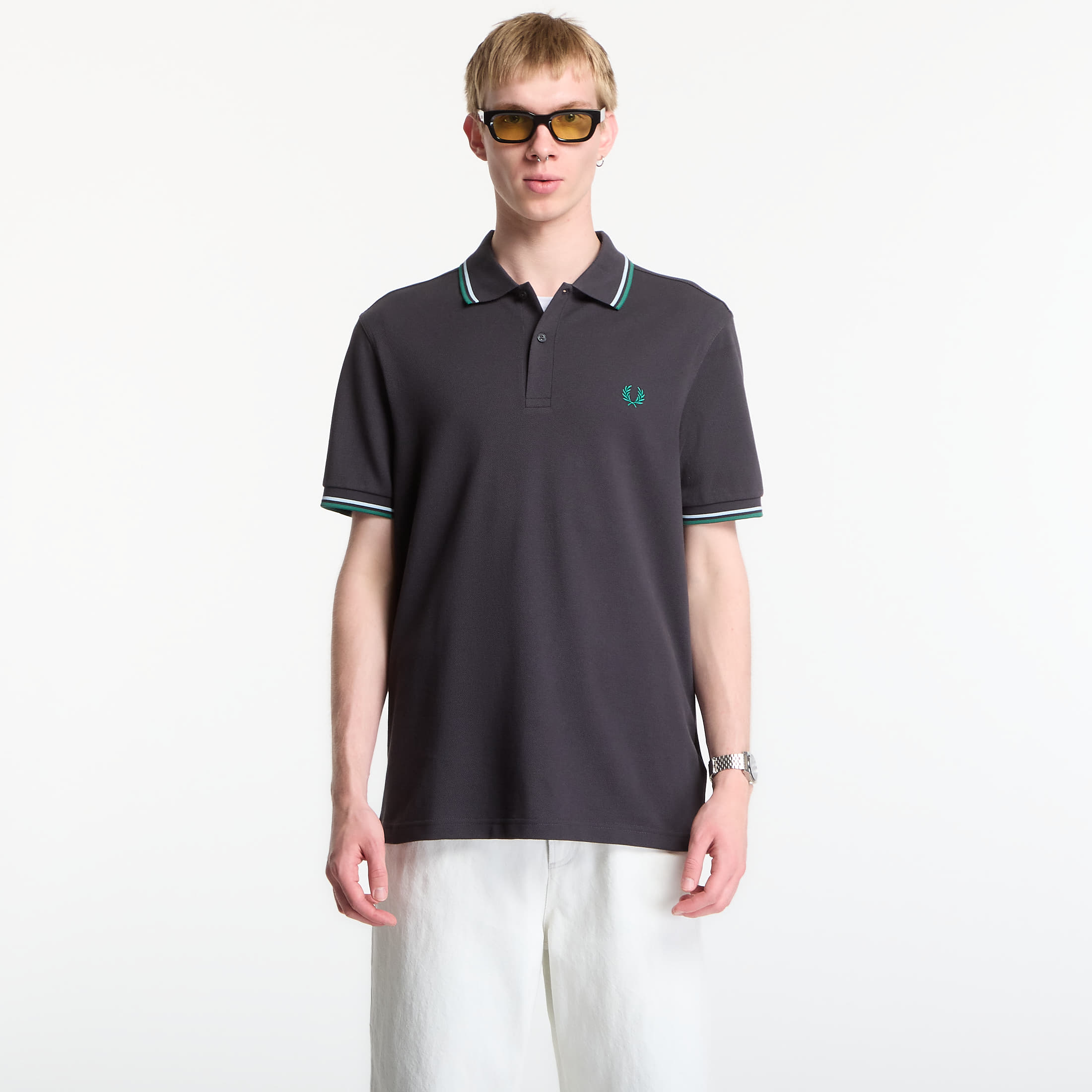 Magietta Fred Perry Twin Tipped Fred Perry Shirt Anchor Grey