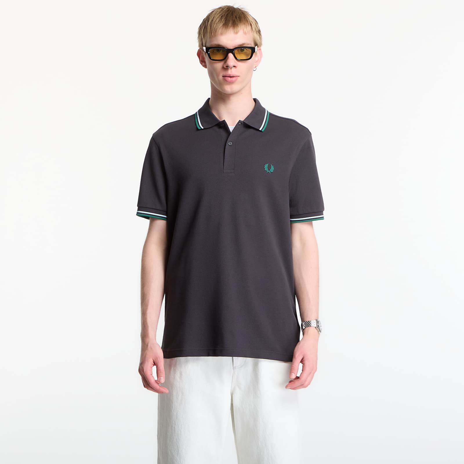 Camisetas Fred Perry Twin Tipped Fred Perry Shirt Anchor Grey