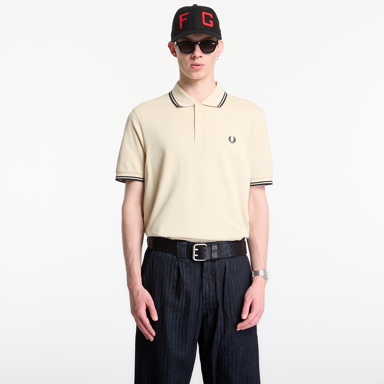 T-krekli Fred Perry Twin Tipped Fred Perry Shirt Ecru
