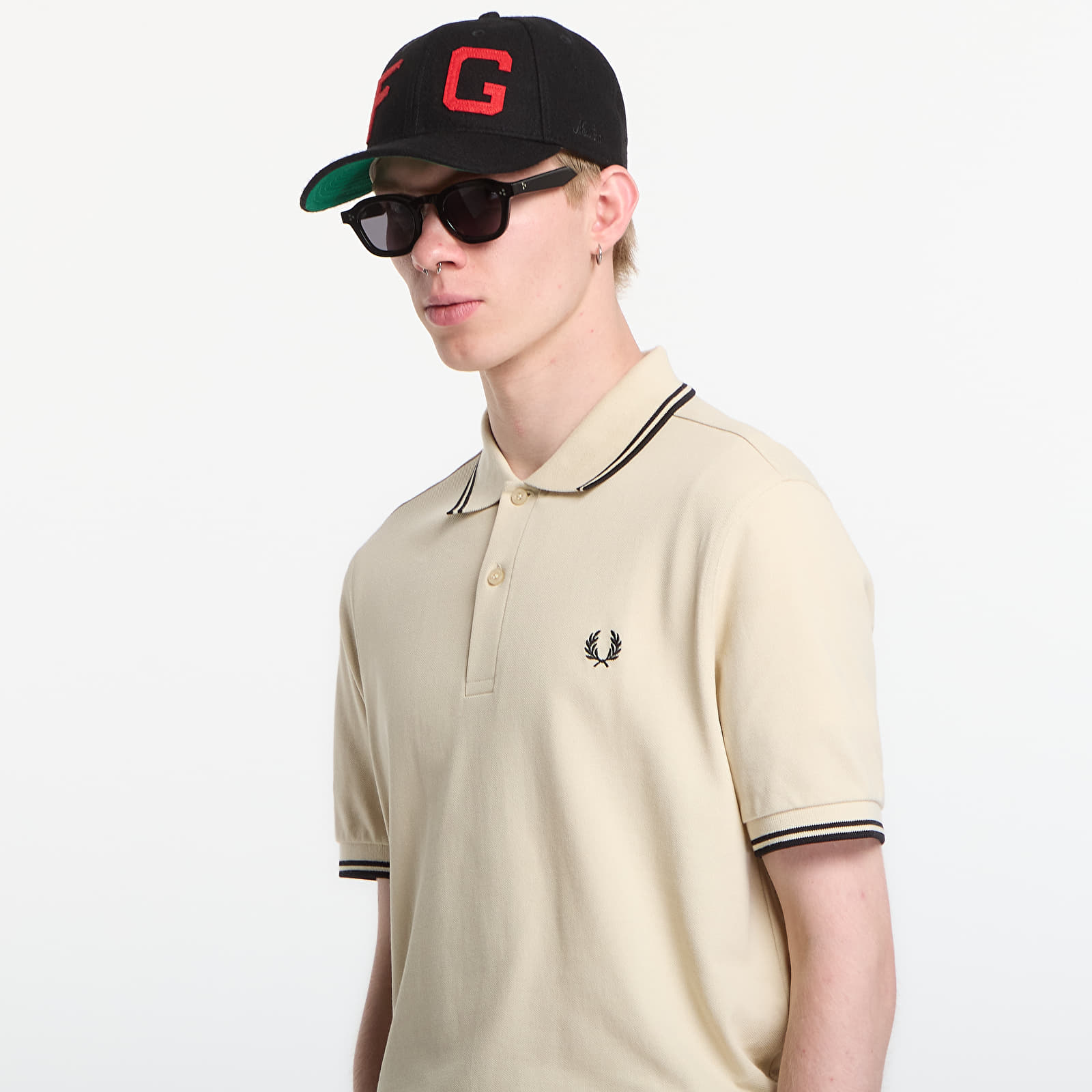 T-krekli Fred Perry Twin Tipped Fred Perry Shirt Ecru