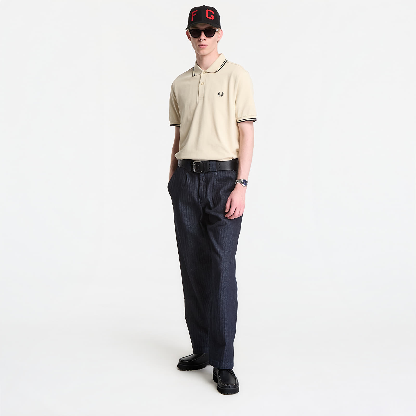 T-krekli Fred Perry Twin Tipped Fred Perry Shirt Ecru