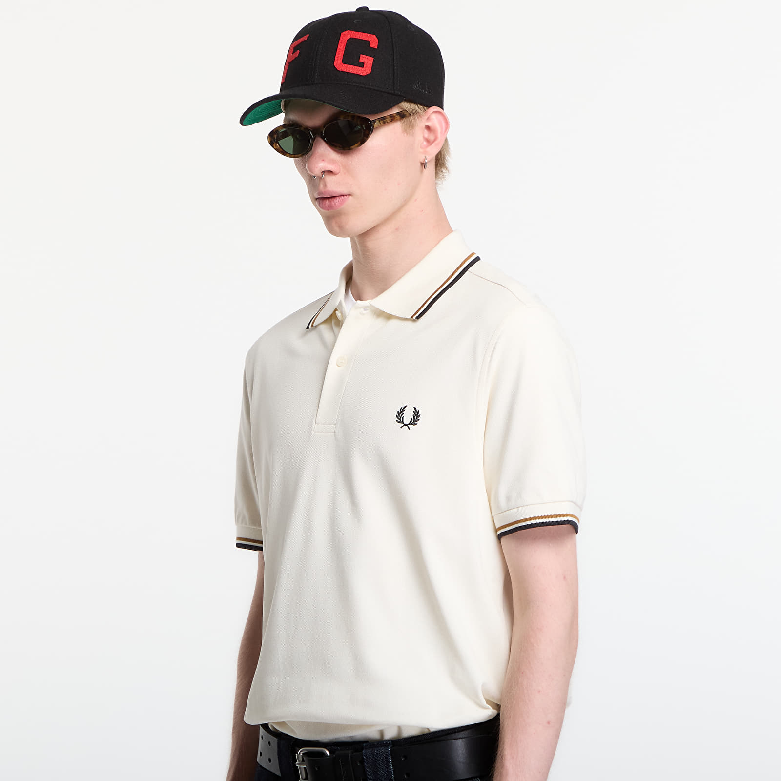 T-krekli Fred Perry Twin Tipped Fred Perry Shirt Ecru