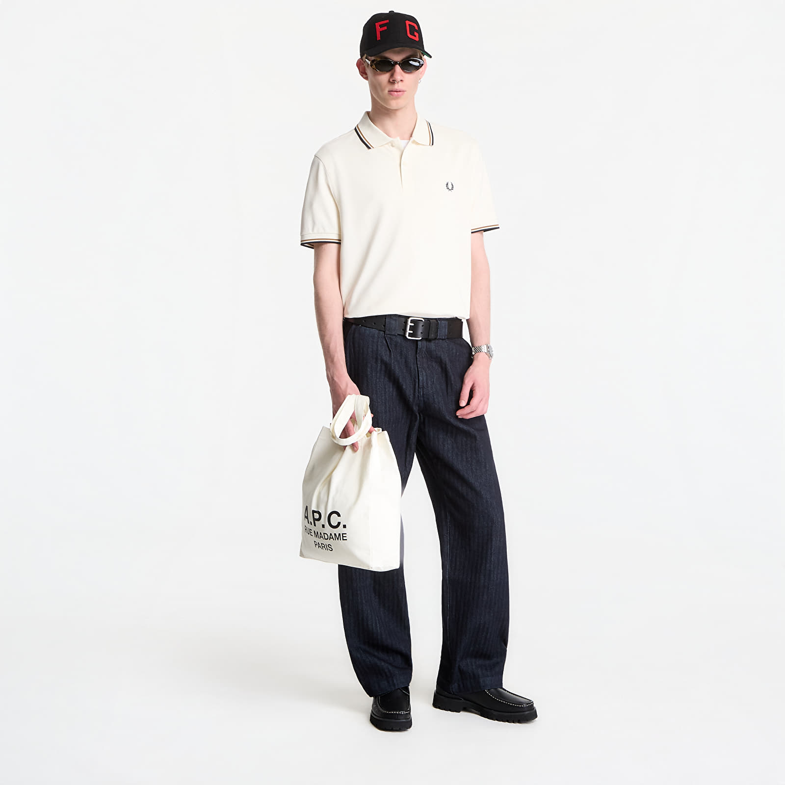 T-krekli Fred Perry Twin Tipped Fred Perry Shirt Ecru