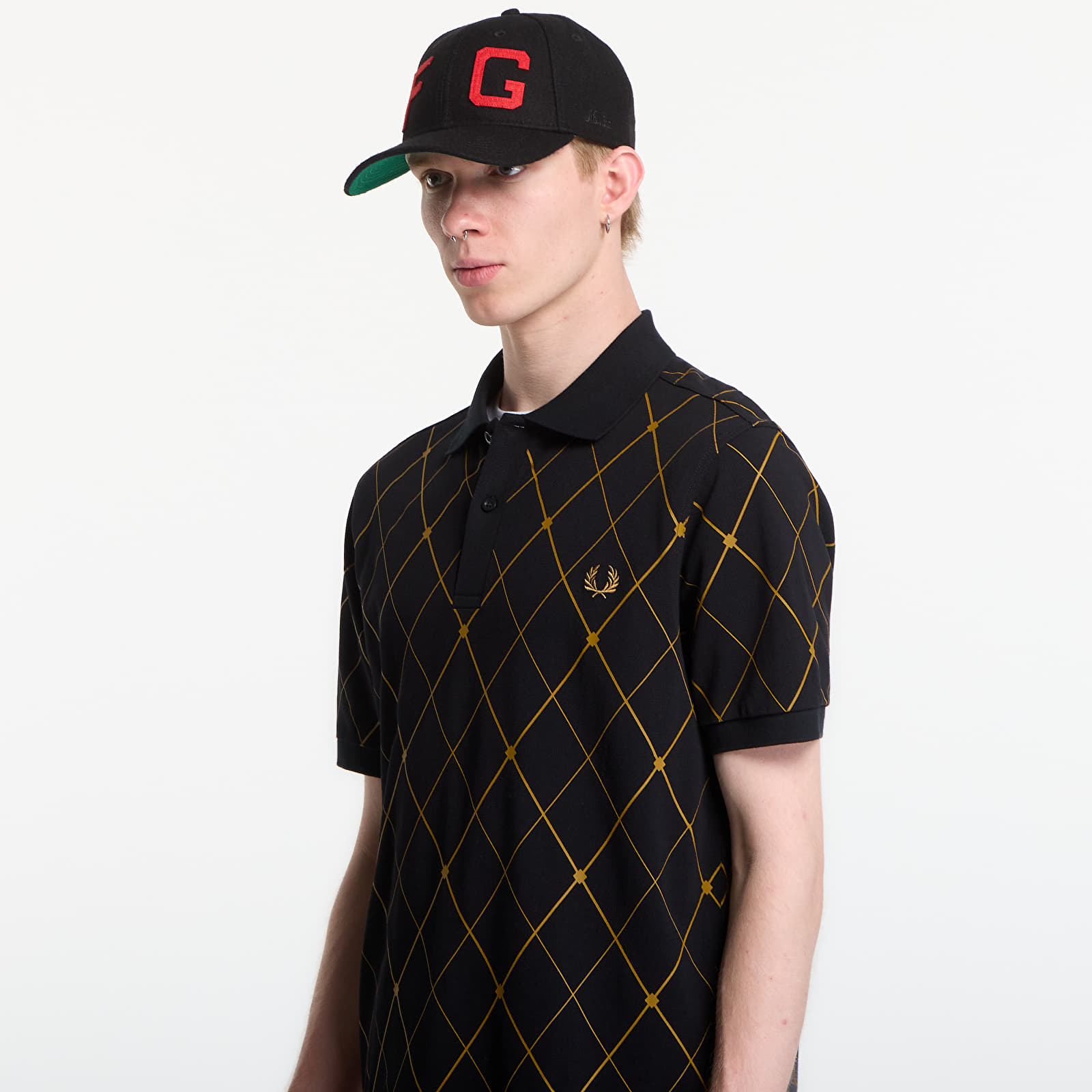 T-shirts Fred Perry Argyle Print Fred Perry Shirt Black
