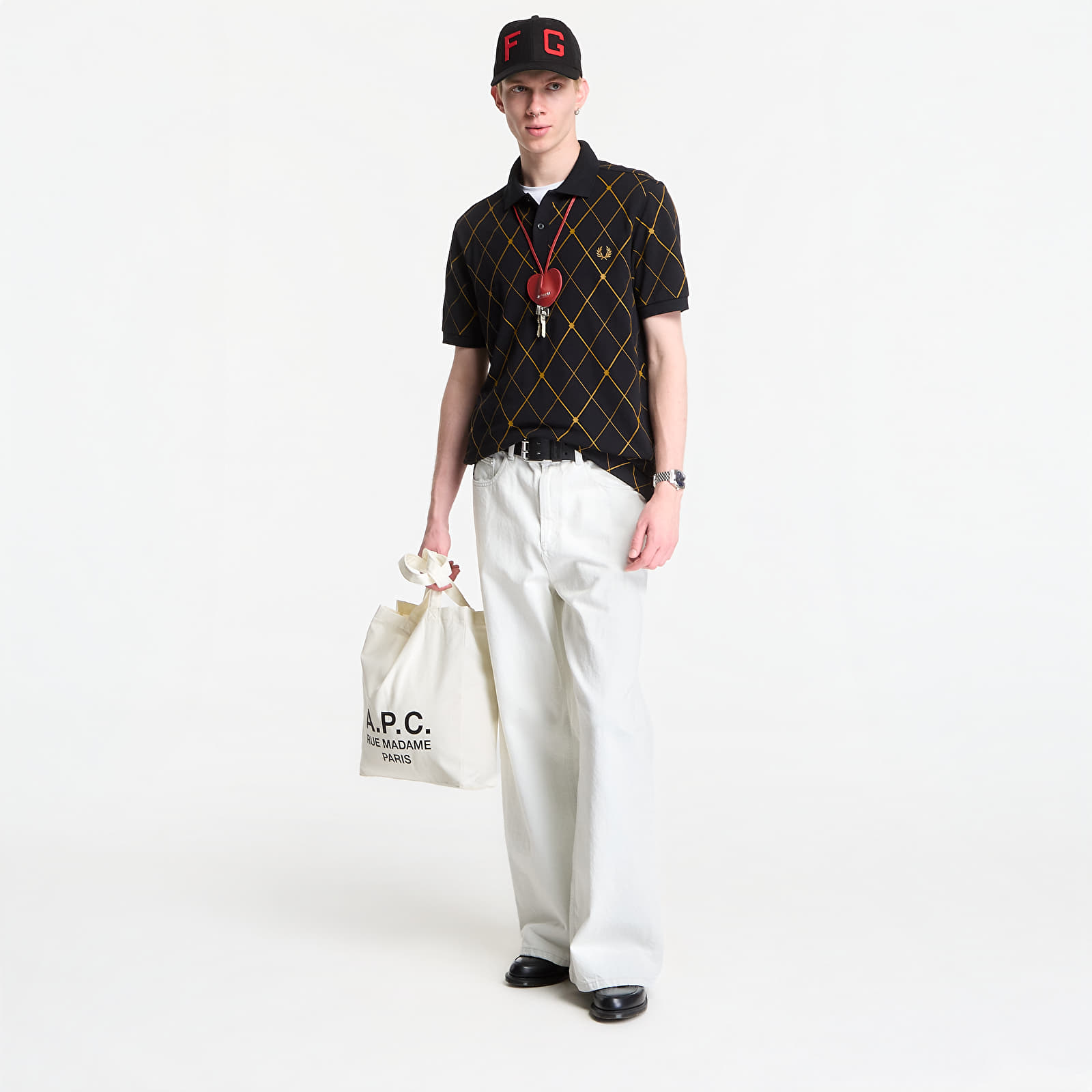 T-shirts Fred Perry Argyle Print Fred Perry Shirt Black