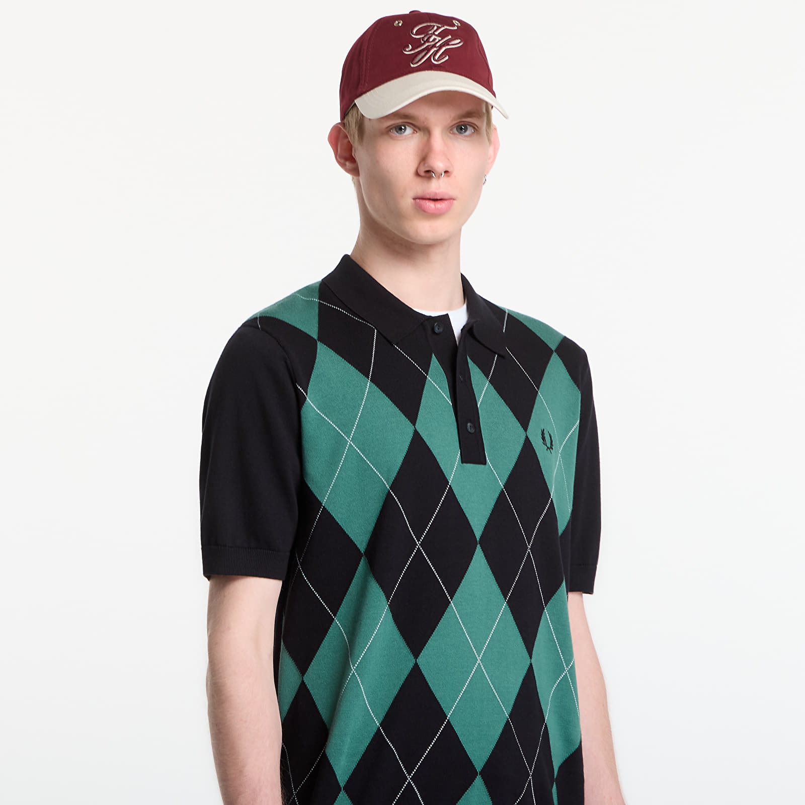 T-shirts Fred Perry Argyle Knitted Shirt Black