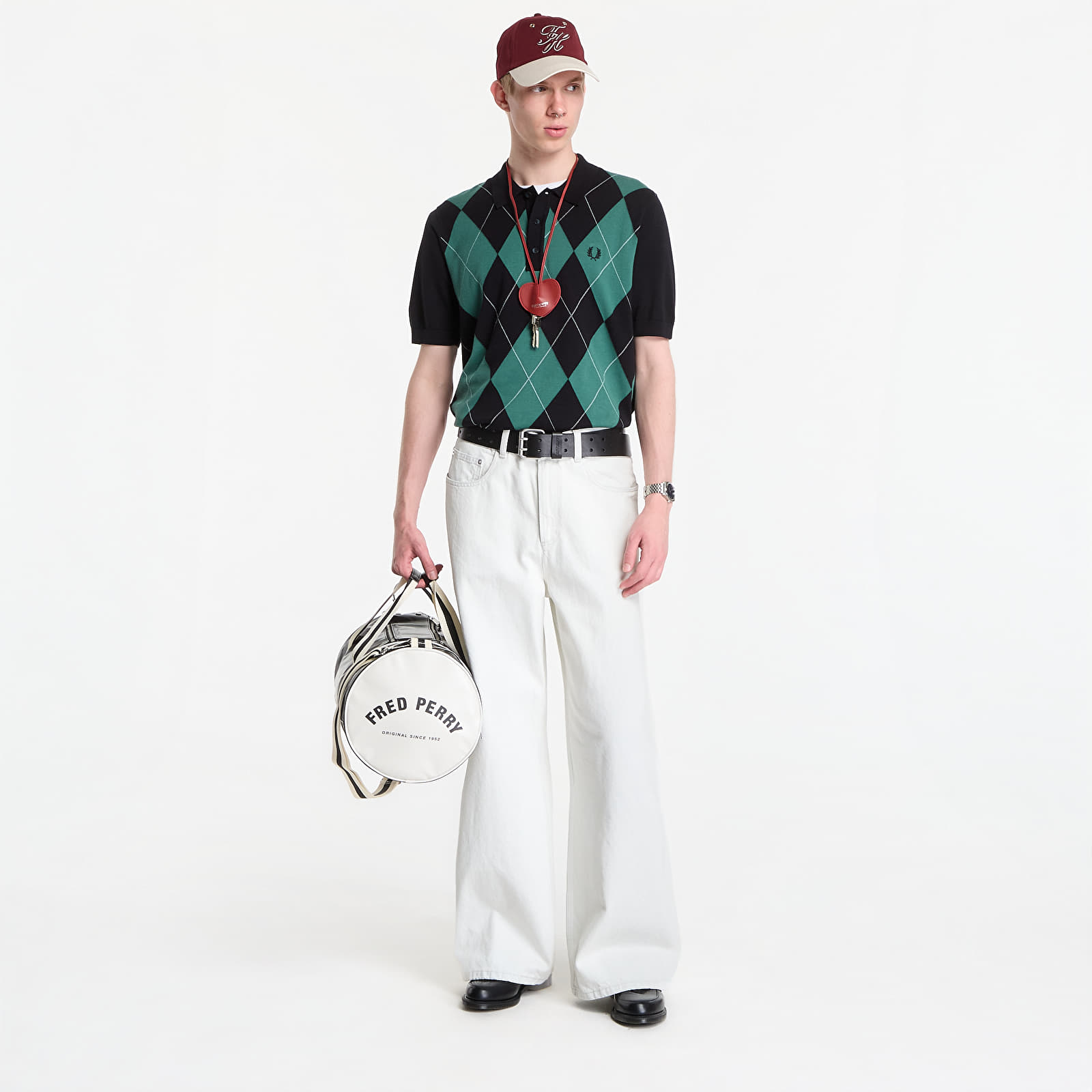 T-shirts Fred Perry Argyle Knitted Shirt Black