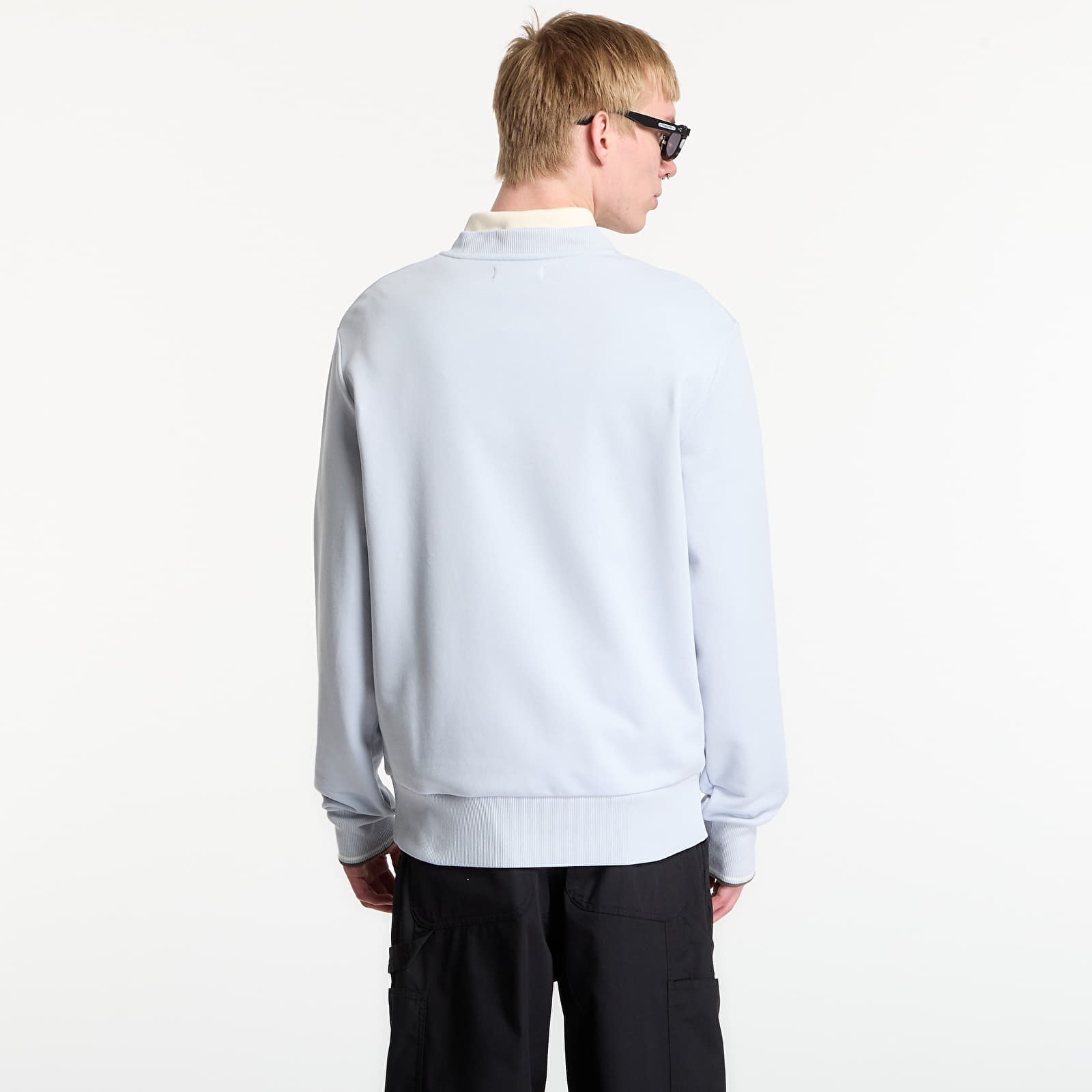 Moški hoodiji  Fred Perry Crew Neck Sweatshirt Dusky Blue
