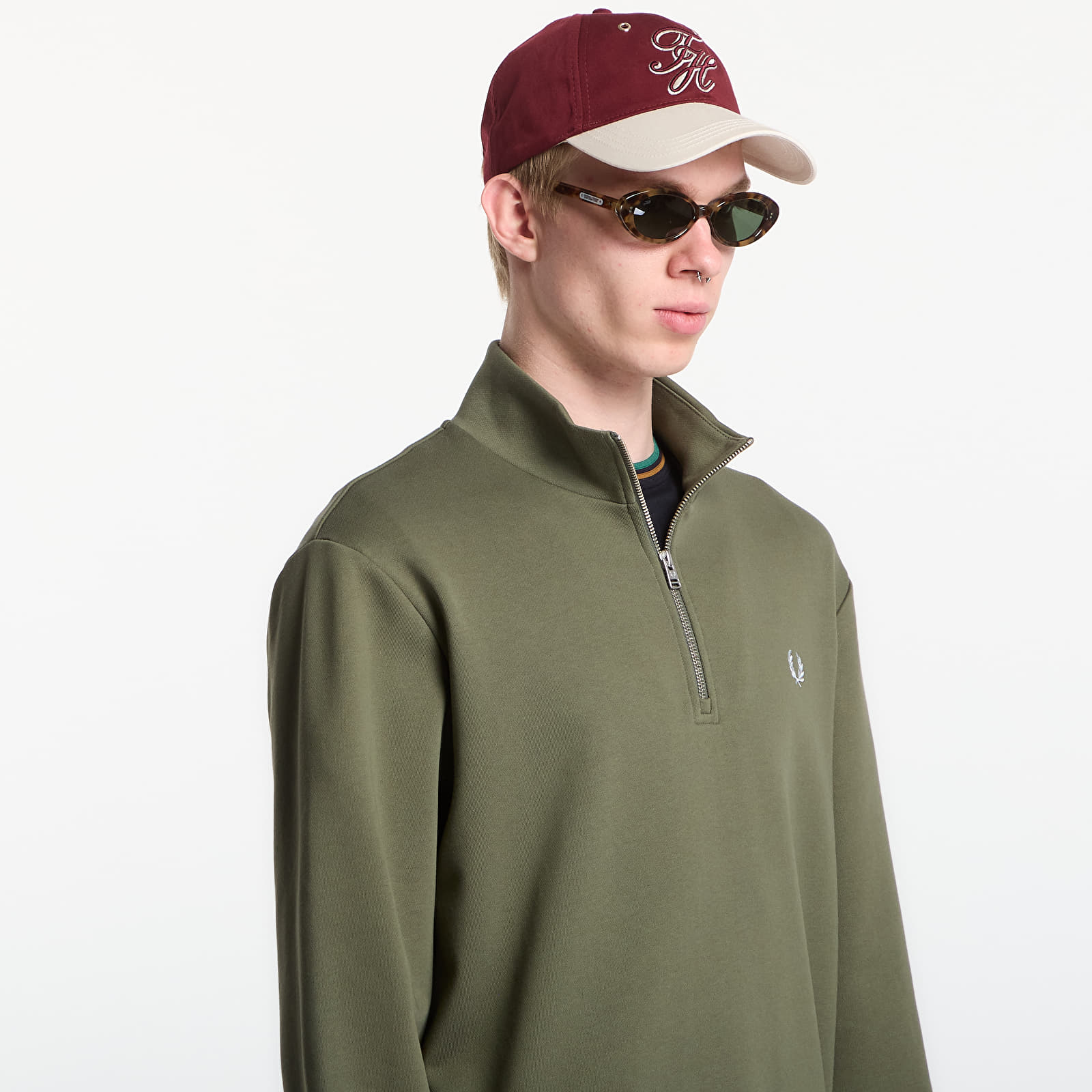 Puloverji   Fred Perry Half Zip Sweatshirt Green
