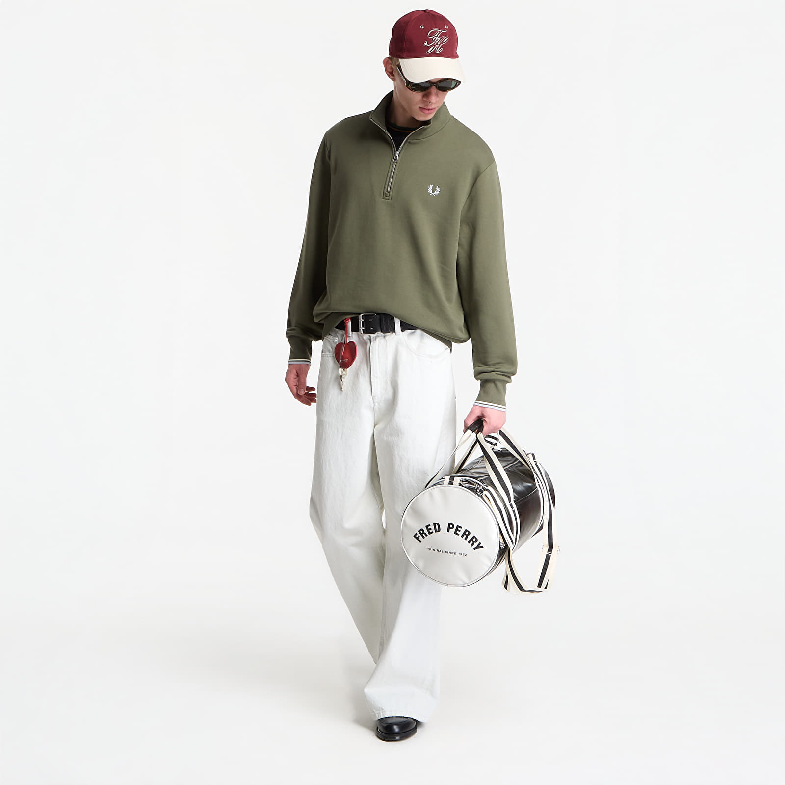 Puloverji   Fred Perry Half Zip Sweatshirt Green
