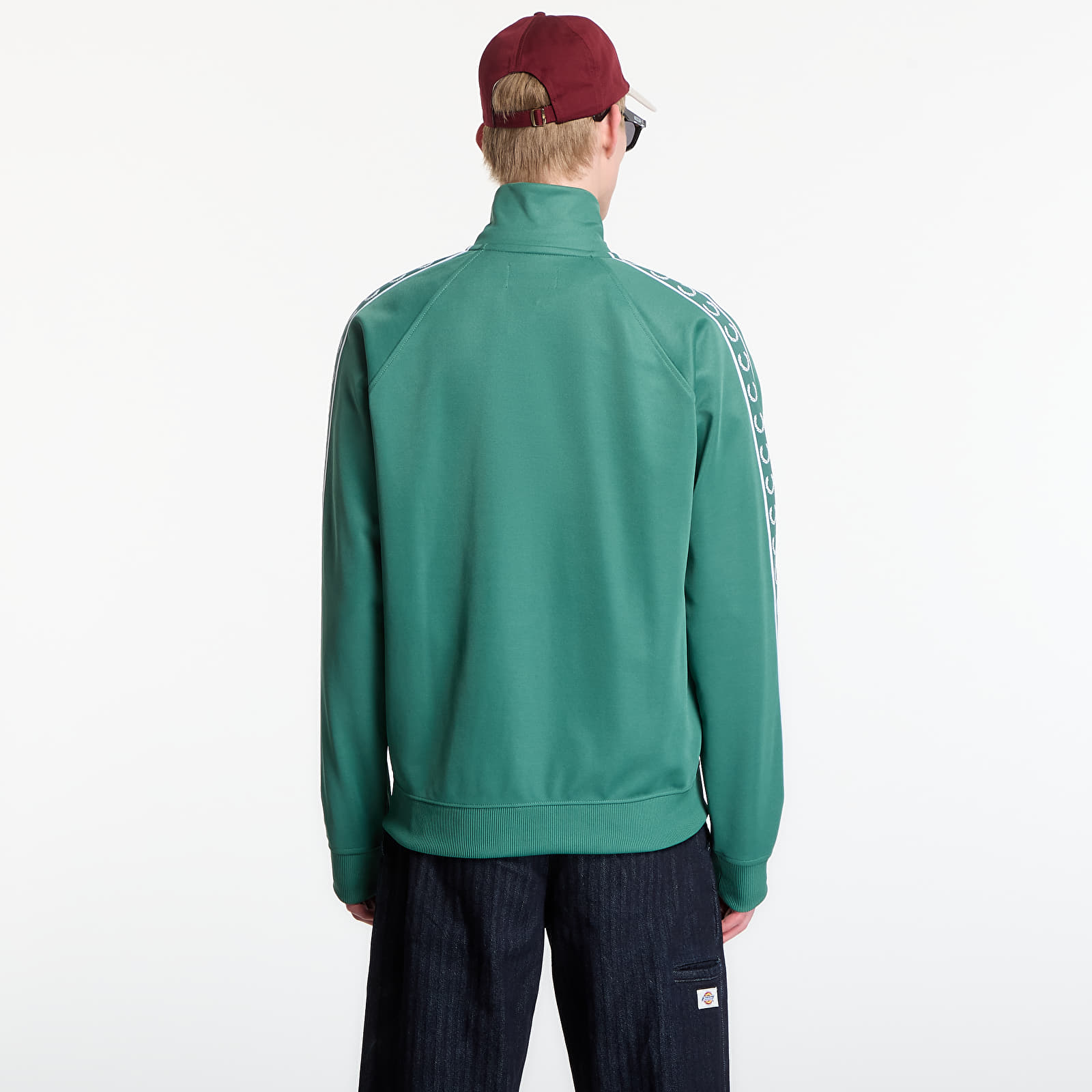 Pánske mikiny Fred Perry Contrast Tape Track Jacket Green