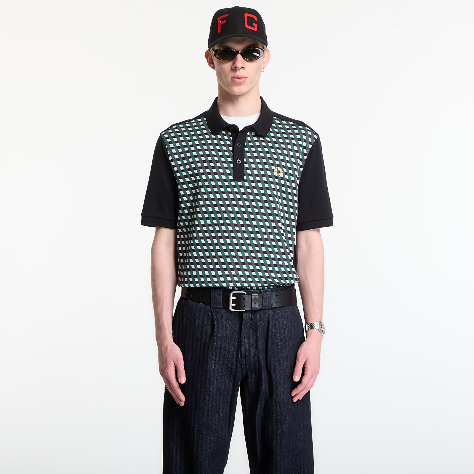 Polo T-shirts Fred Perry Geometric Polo Shirt Black