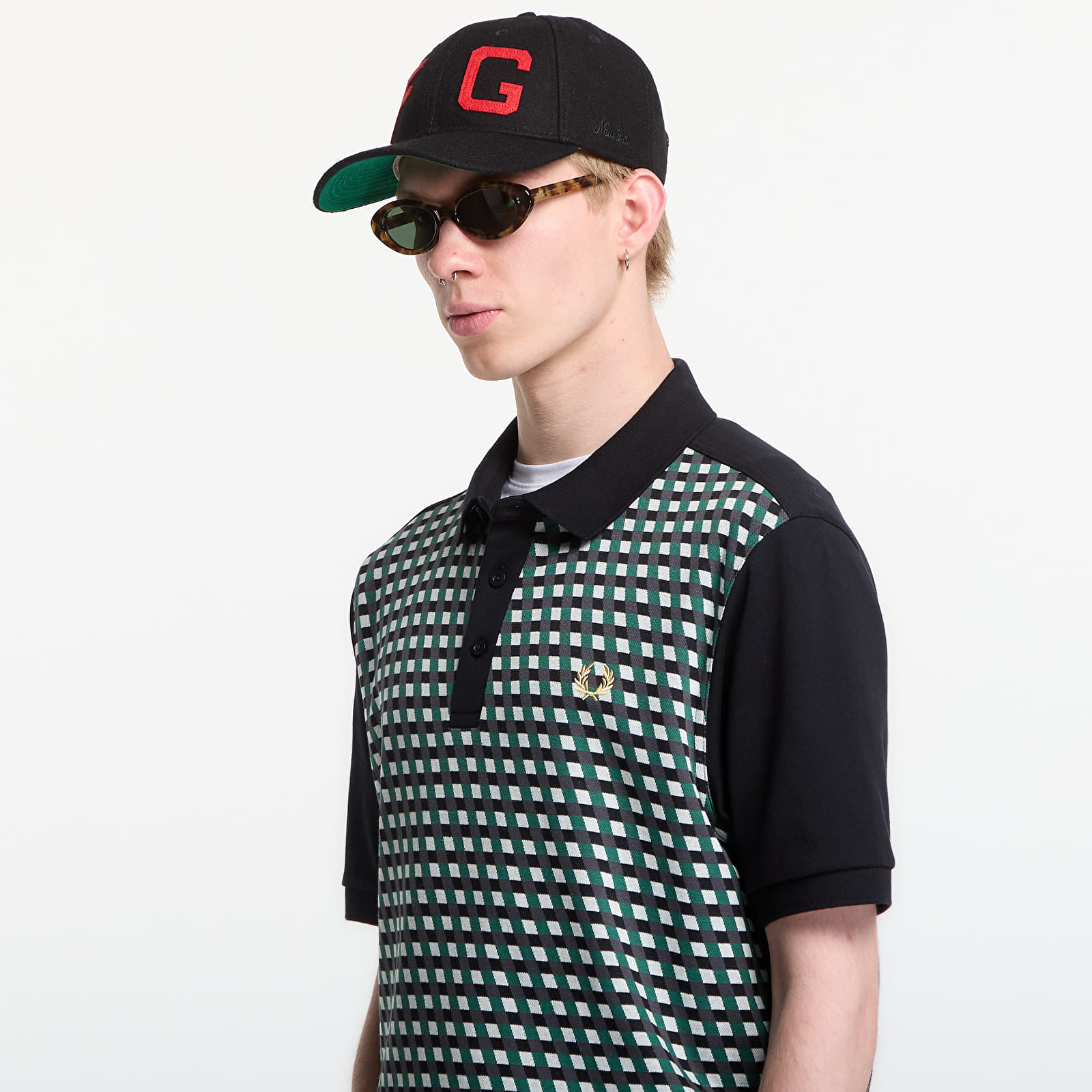 Polo T-shirts Fred Perry Geometric Polo Shirt Black