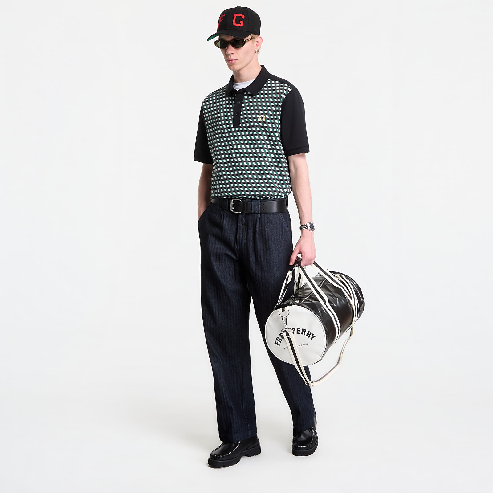 Polo T-shirts Fred Perry Geometric Polo Shirt Black